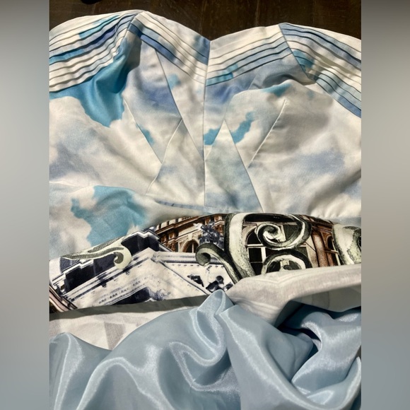 Moulinette Soeurs Anthropologie Skyward Paris City Print Strapless Dress Sz 2 - Picture 12 of 15